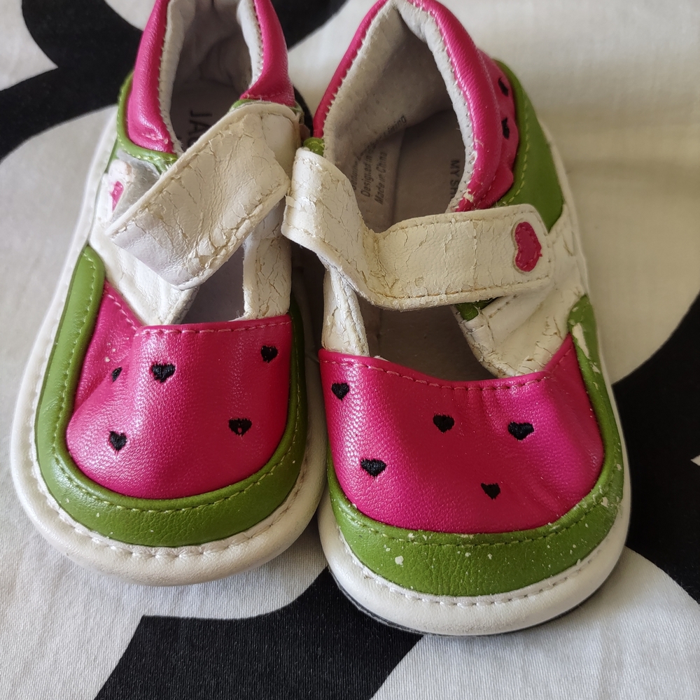 Pink and Green Kids Walker Shoes